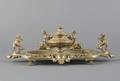 A Victorian Neoclassical Style Gilt Bronze Inkwell