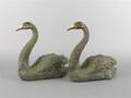 A Pair of Bronze Swans