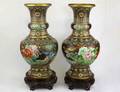 206 PAIR OF CLOISONNE ENAMEL VASES