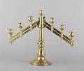 A Brass SevenLight Adjustable Candelabra
