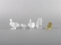A Group of Five Lalique Crystal Birds