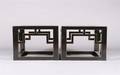 A Pair of Chinese Black Lacquer Stools
