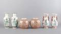 A Group of Three Pairs of Porcelain Vases