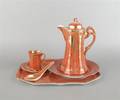 A Copper Red and Gilt Tea Set