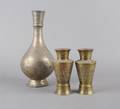 Three Middle Eastern Brass Vases