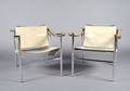 A Pair of Italian Basculante Chairs Le Corbusier for Cassina