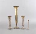 Four American Weighted Sterling Silver Trumpet Vases