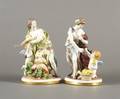 A Group of Two French Porcelain Figural Groups
