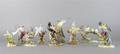 Nine JT Jones Crown Staffordshire Porcelain Birds