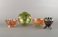 Four Carnival Glass Footed Bowls