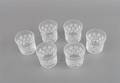 A Set of Six Crystal Glasses with Daisies
