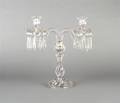 A Glass Two Light Candelabra