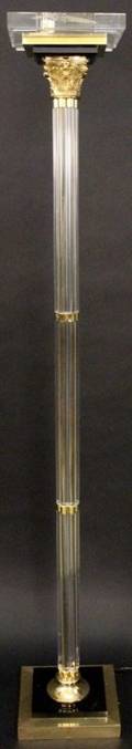 Modernist Brass  Lucite Acrylic Floor Lamp