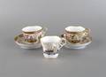 A Pair of Flight and Barr Porcelain Japan Pattern Teacups and Saucers