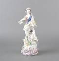 An English Bow Porcelain Figure of a Young Girl