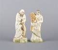 A Pair of PrattType Creamware Allegorical Figures