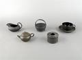 A Group of Six English Black Basaltes Small Wares