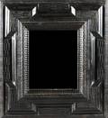 A Flemish 17th Century Style Ebonized Ripple Cut Mirror