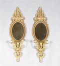 A Pair of Italian TwoLight Giltwood Sconces