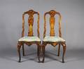 Two Continental Marquetry Side Chairs