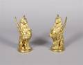 A Pair of Gilt Bronze Figures of Winged Lions