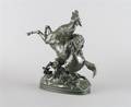 A French Bronze Figural Group of a Lion Attacking a Horse after AntoineLouis Barye