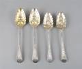 Four George III Sterling Silver Berry Spoons Peter Ann  William Bateman London