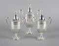 Three George III Sterling Silver Condiment Vases and Covers Robert Cox Wakelin  Taylor London
