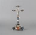 A Spanish Silver and Mixed Gemstone Crucifix