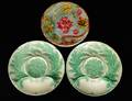 295 GROUP OF THREE MAJOLICA PLATES