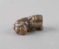 A Wood Shishi Dog Netsuke