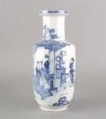 A Blue and White Rouleau Vase