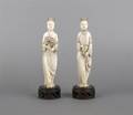 Two Japanese Ivory Figures of Court Attendants