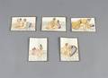 A Set of Five Indian Paintings on Ivory