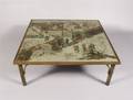 A Square Etched and Patinated Metal Coffee Table Philip and Kelvin Laverne