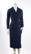 A Christian Dior Navy Blue Wool Skirt Suit