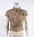 A Christian Dior Tan Silk Chiffon Blouse