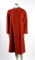 A Pauline Trigere Red Wool Coat