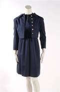 A T Jones Navy Wool Dress