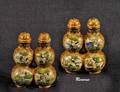 293 ATTACHED DOUBLE GOURD CLOISONNE ENAMEL SNUFF BOTTL
