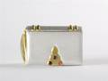 A Paloma Picasso Silver and Gold Leather Book Purse