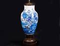 289 BLUE AND WHITE PORCELAIN VASELAMP