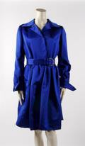A Bill Blass Peacock Blue Satin Dress