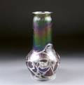 A Loetz Purple Silver Overlay Glass Vase