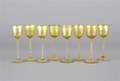 An Assembled Set of Eight Tiffany Favrile Glass Cordials