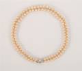 A Double Strand of Peach Colored Cultured Pearls
