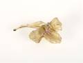 A 14 Karat Yellow Gold Pink and Blue Sapphire Flower Brooch