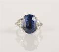 A Platinum Sapphire and Diamond Ring