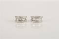 A Pair of 18 Karat White Gold and Diamond Earrings