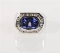 A White Gold Tanzanite and Diamond Ring